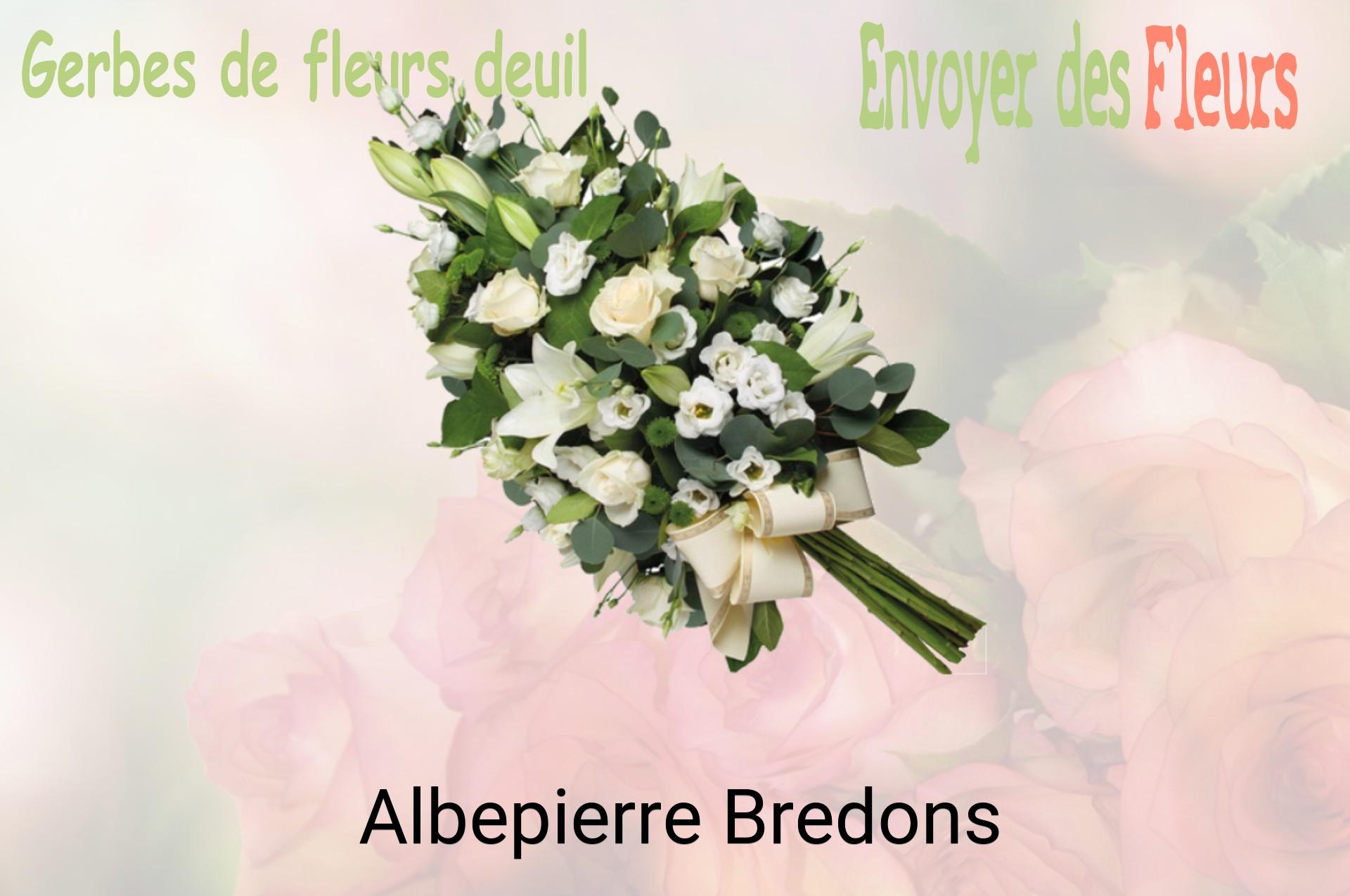Gerbe de fleurs de deuil livrée à Albepierre-Bredons